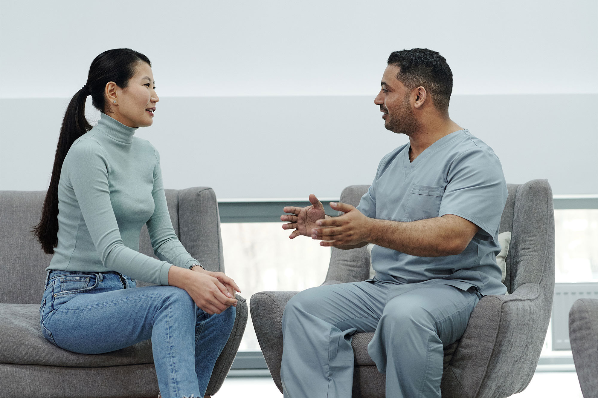 Doctor speaking to a patient